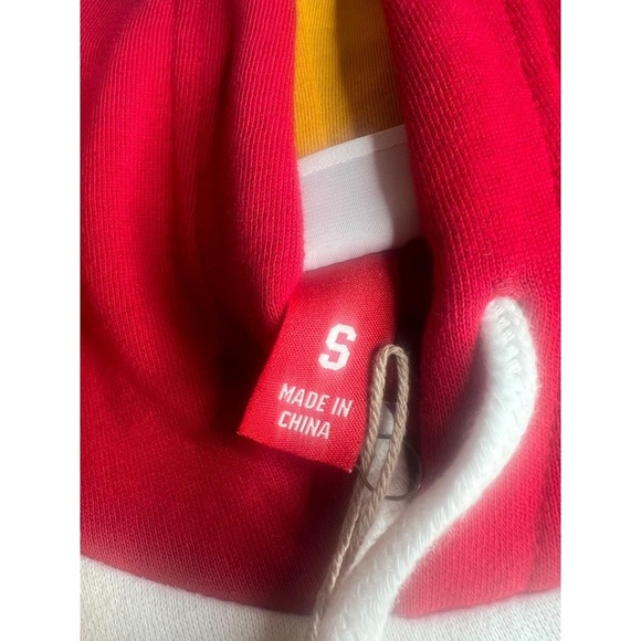 Mitchell & Ness Hoodie Mens Size Small Red White Nostalgia Co Embroidered Tiger - Picture 4 of 7